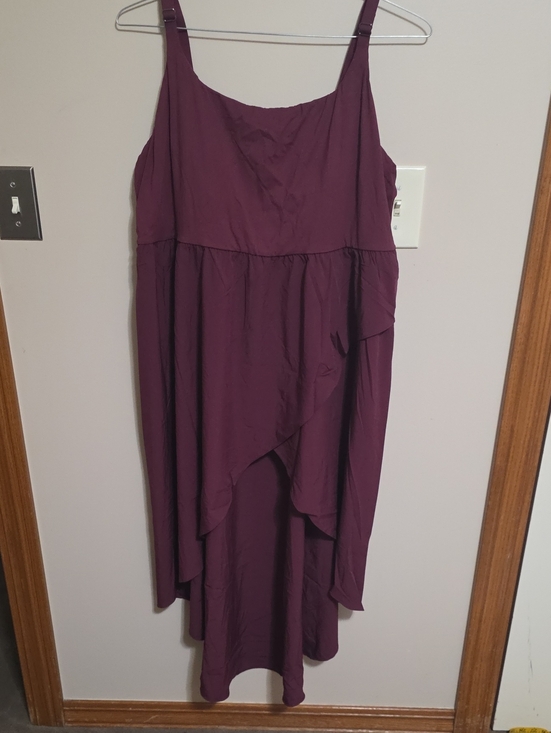 HALARA Dresses & Skirts - HALARA Plum Purple Sleeveless Ruffled High-Low Dress
